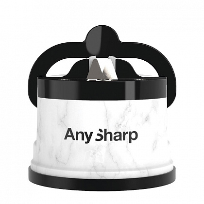 Точилка для ножей AnySharp ELITE пластиковый корпус матовый белый, принт мрамор