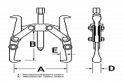 Съемник с двумя поворотными захватами проф. CrV 4" Garwin  GPL-CVT04 1