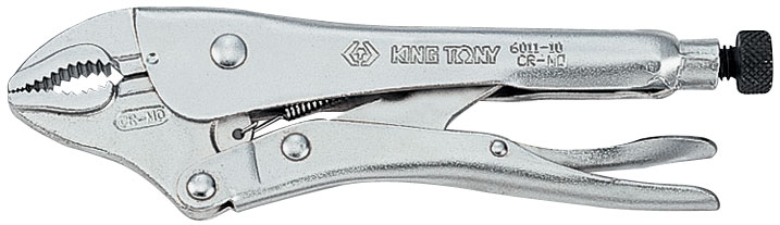 Зажим с фиксатором 250 мм, с закругленными губками  King Tony  6011-10R_0