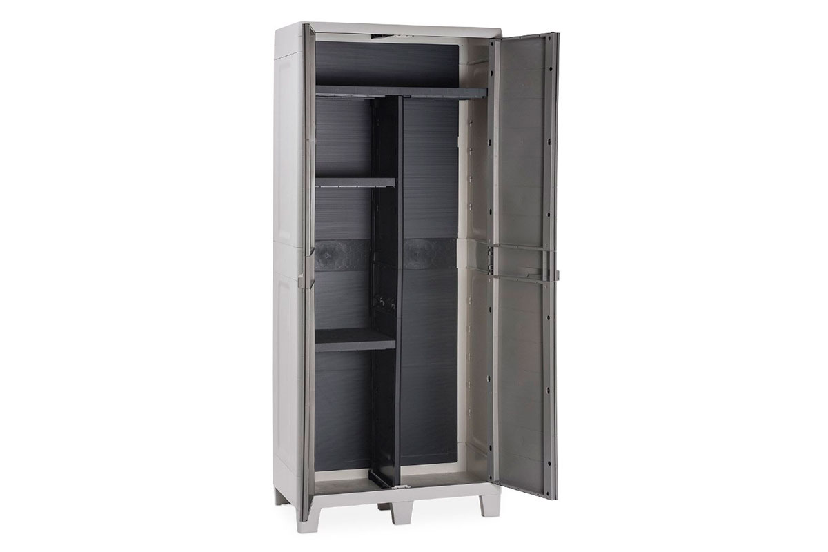 Уличный шкаф TOOMAX 2х дверный глубокий WOODY'S XL (3 полки), светло-серый Toomax  Z076R0 _4