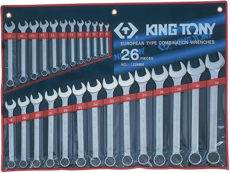 Набор комбинированных ключей, 6-32 мм, 26 предметов King Tony  1226MR _0