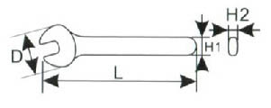 Ключ гаечный рожковый односторонний VDE 12мм   VDA-PE012_1