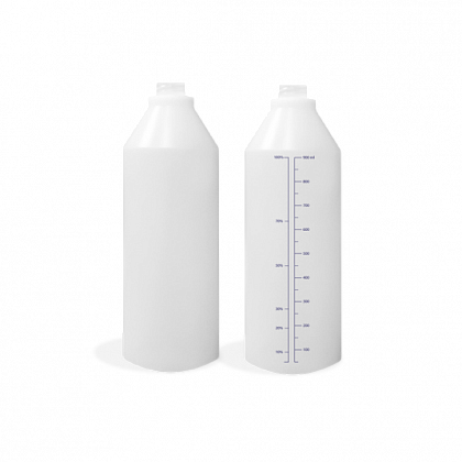 Бутылка пластиковая 1л., прозрачная с градуировкой