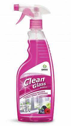 clean glass очиститель стекол 600мл, блеск стекол и зеркал (лесные ягоды)  grass